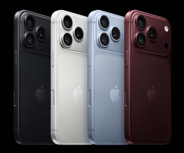 多种配色的 iPhone Pro 背面产品图